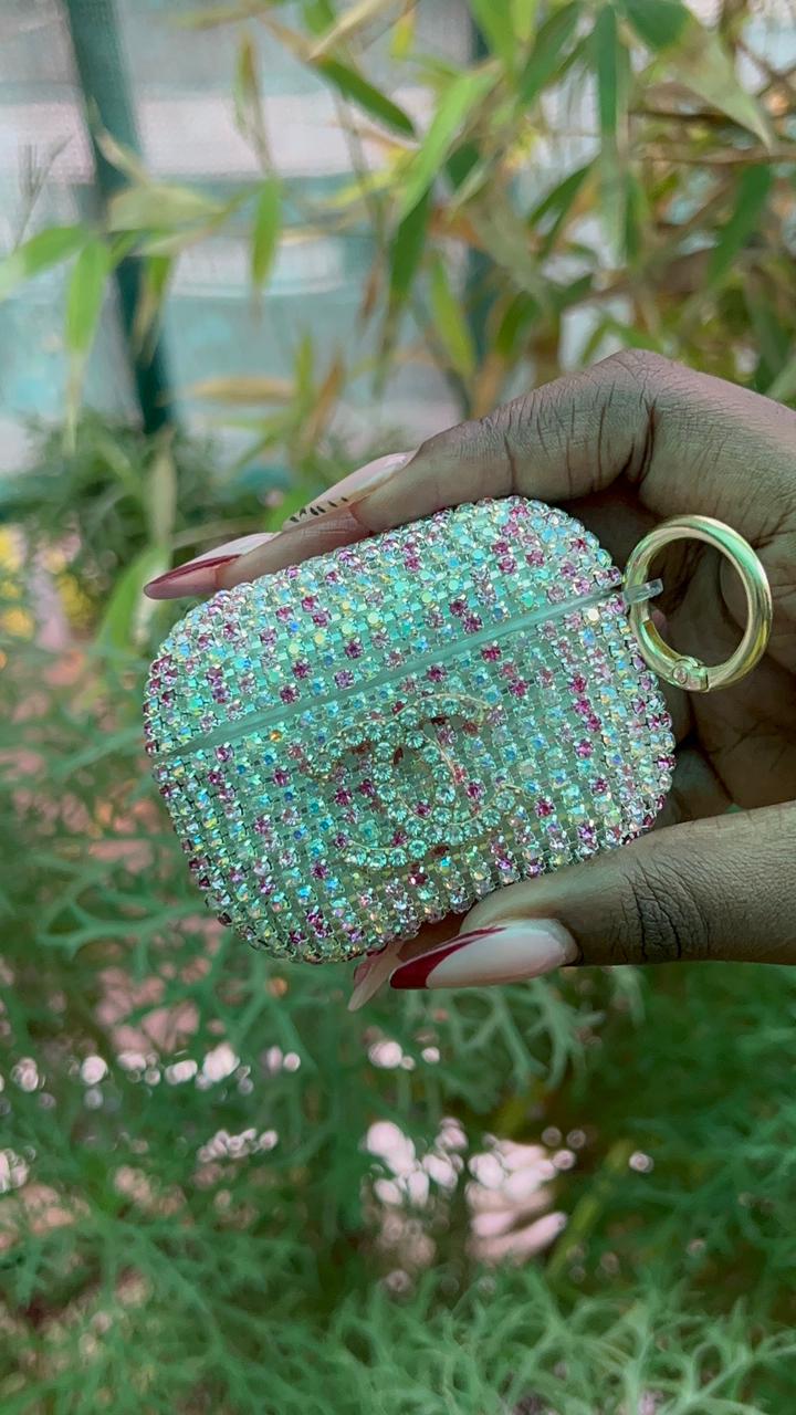 Crystal Pink Luxe AirPods Case – Chanel Inspired (Rhinestone Pink Sparkle)