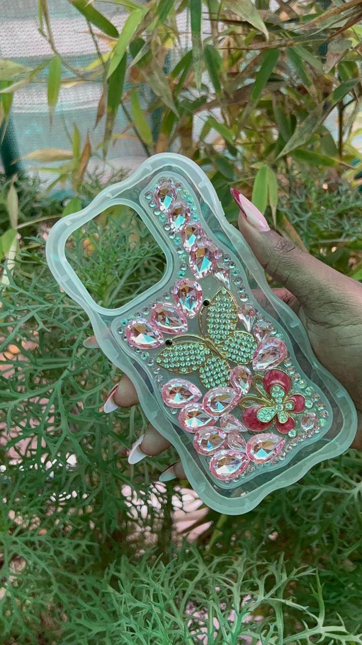 Golden Garden Case – iPhone 15 Pro (Multicolor Metallic Floral Variants)