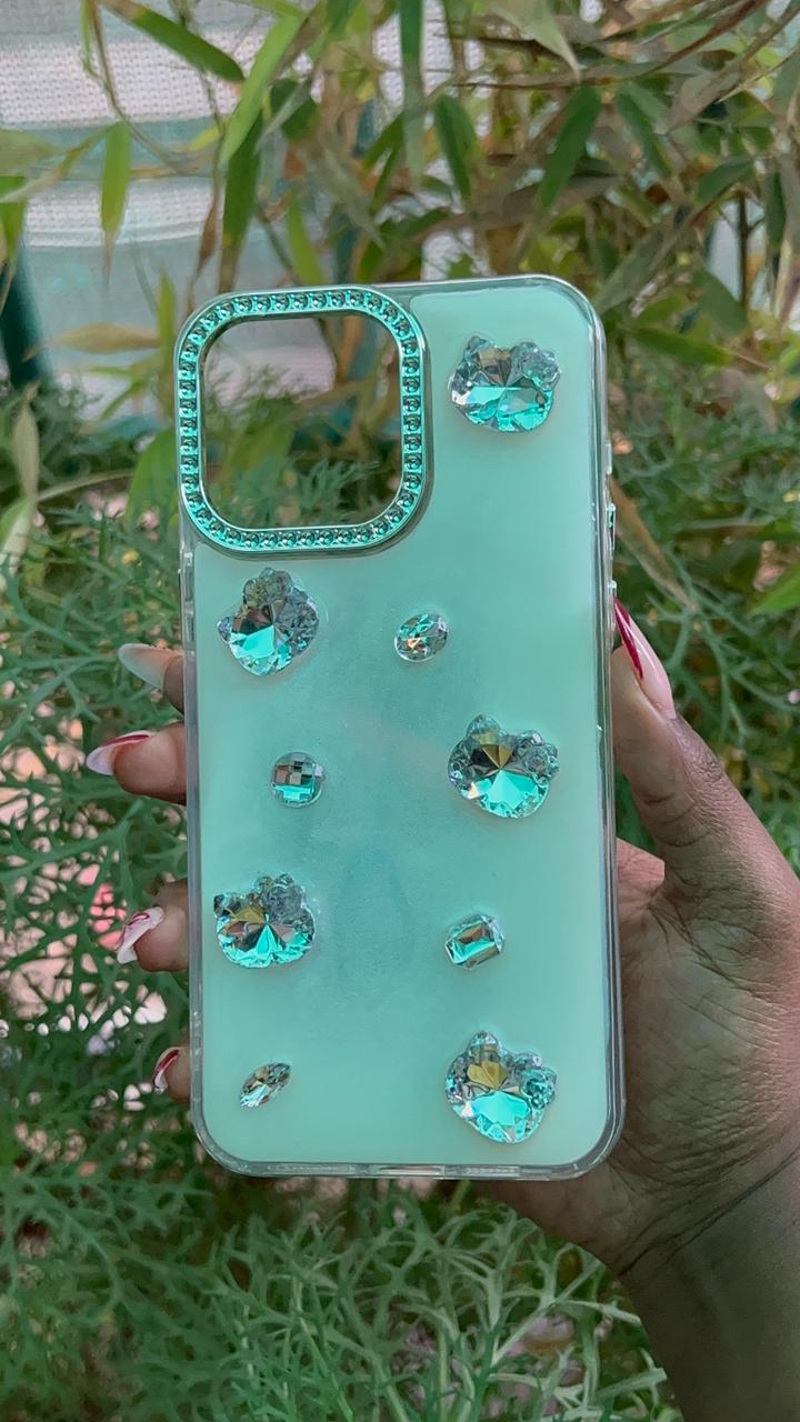 Hello Kitty Diamonds Case – iPhone 15 Pro Max (Transparent with Crystal Embellishments)