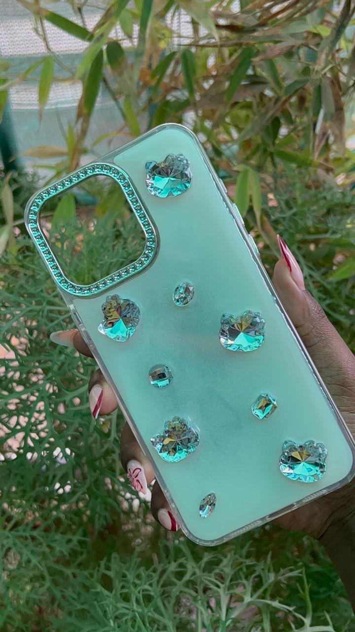 Hello Kitty Diamonds Case – iPhone 15 Pro Max (Transparent with Crystal Embellishments)