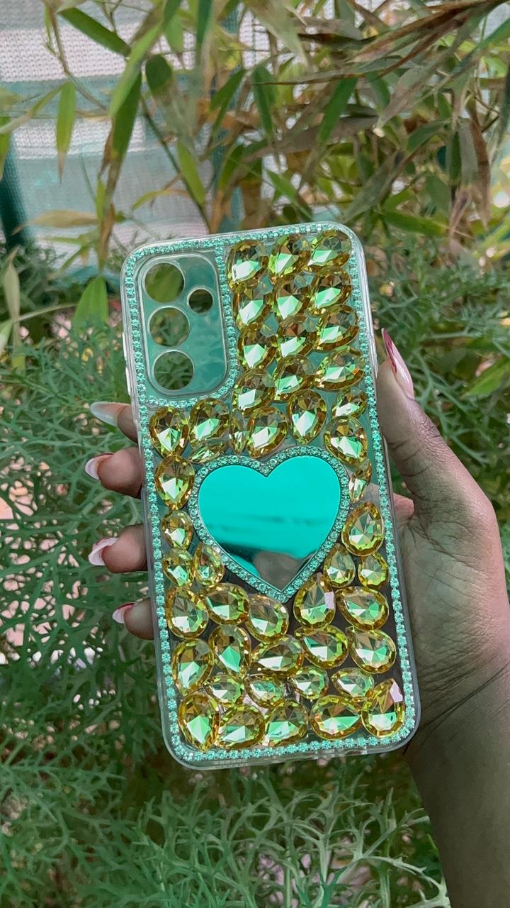 Sunset Spark Case – Samsung A14 (Golden Finish)