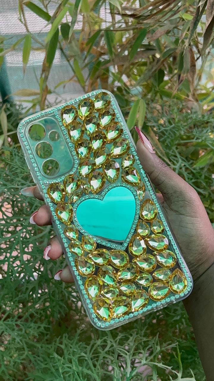 Sunset Spark Case – Samsung A14 (Golden Finish)