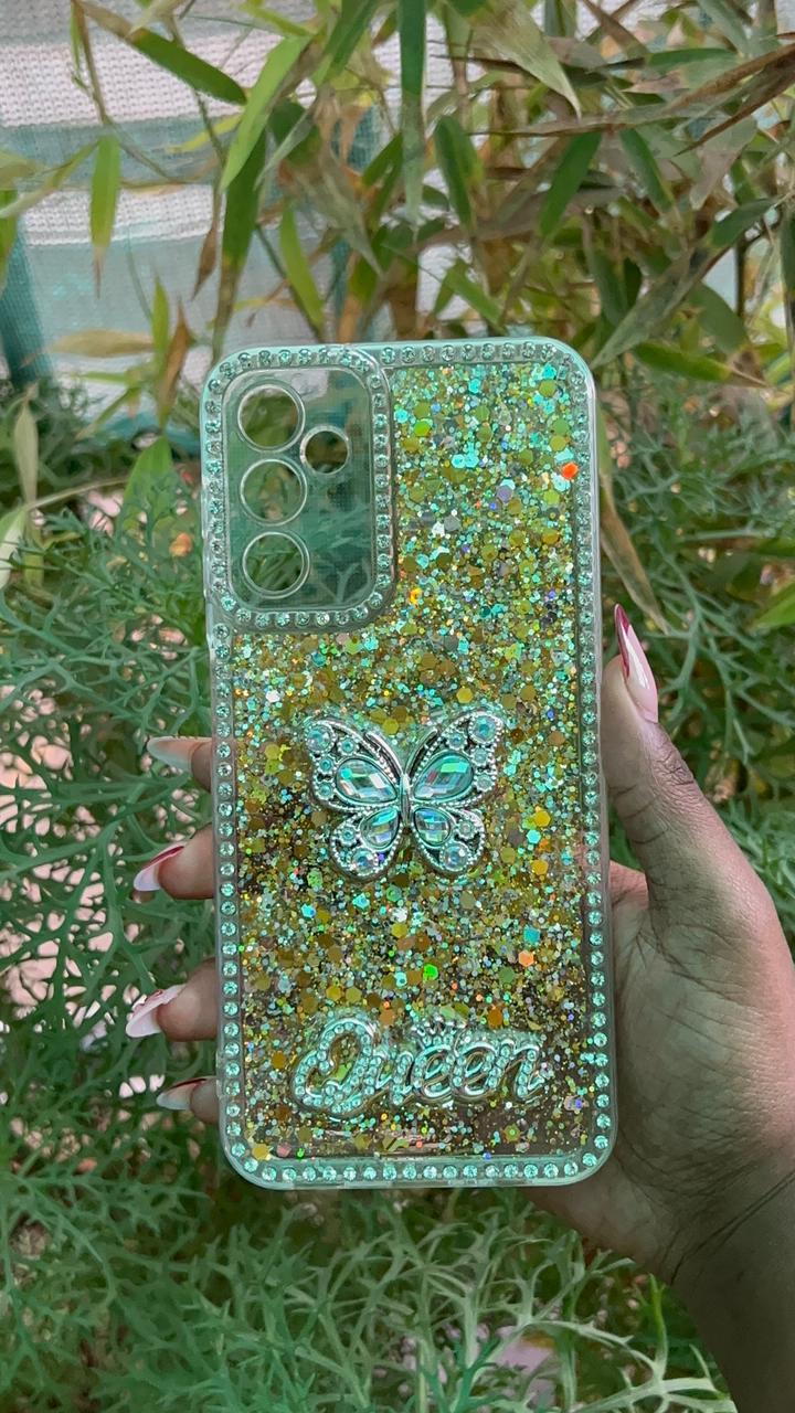 Golden Butterfly Case – Samsung A14 (Gold Finish with Butterfly Detail)