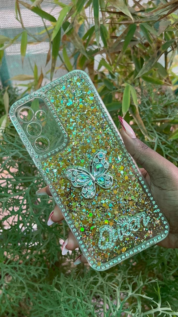 Golden Butterfly Case – Samsung A14 (Gold Finish with Butterfly Detail)