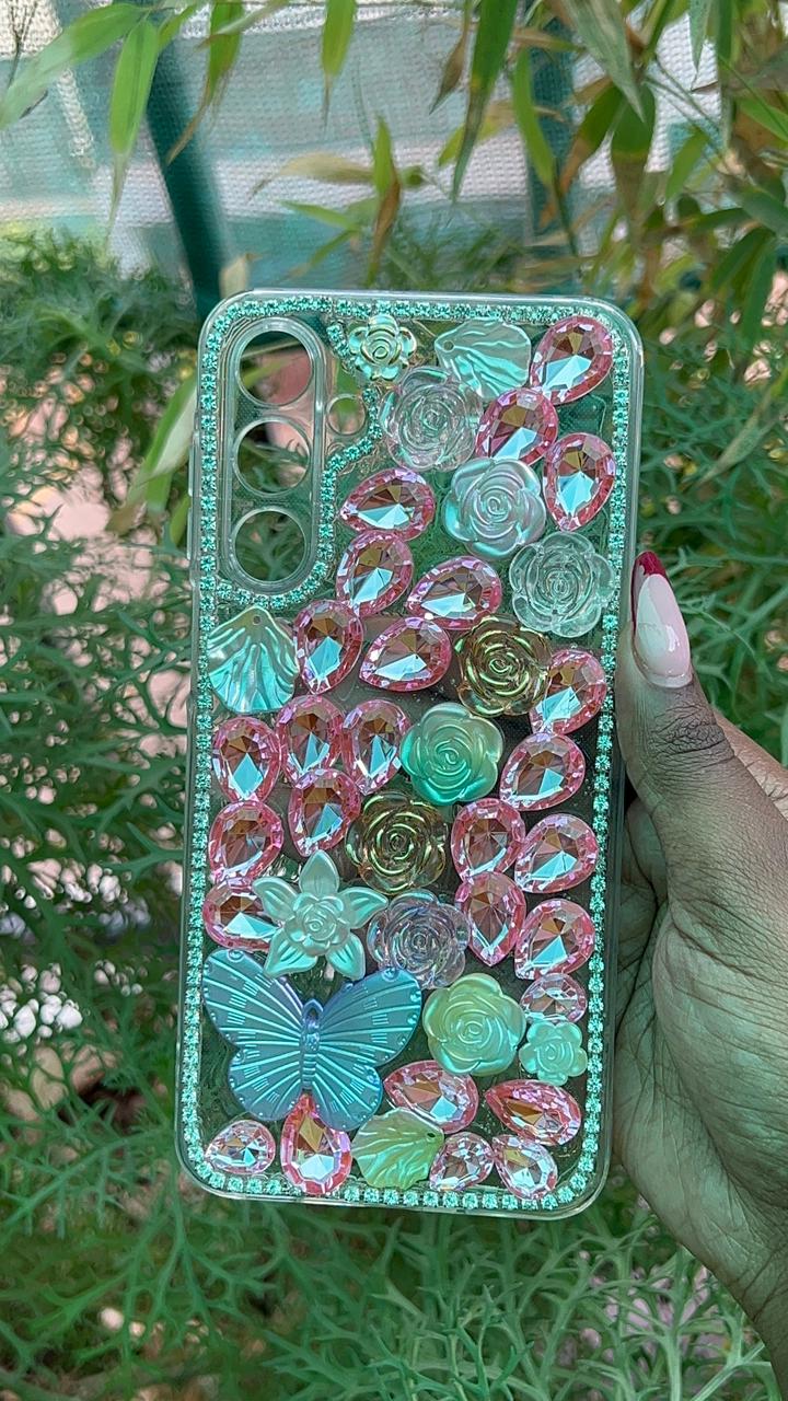 Pink Butterfly Case – Samsung A16 (Pink and Pastel Finish)