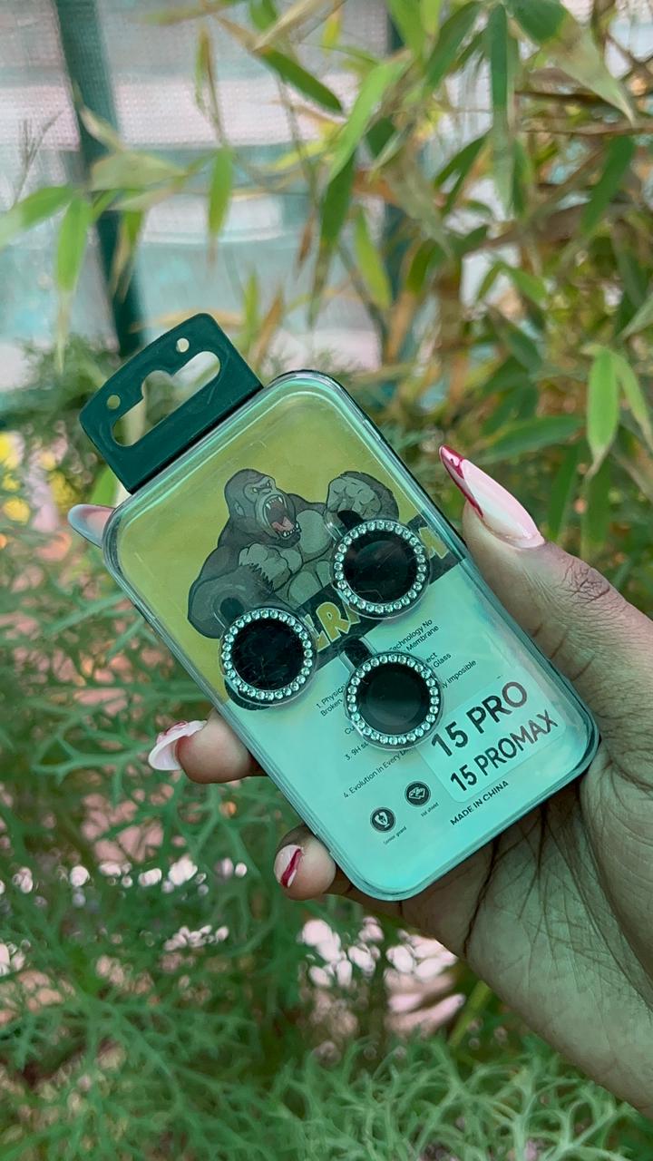 Camera Lens Protector – iPhone 15 Pro / 15 Pro Max (Rhinestone Edge Finish)